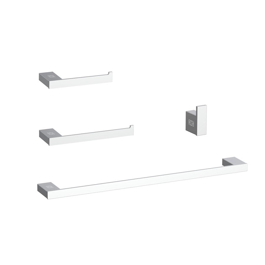 Elegant Lighting Sofia 4Pc Bathroom Hardware Set, Chrome
