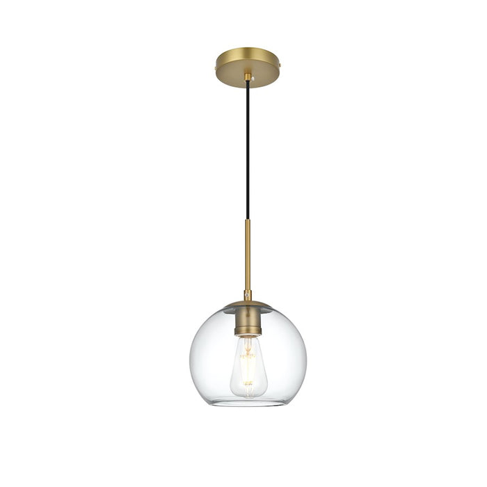 Living District Baxter 1 Light 8" Pendant, Satin Gold/Clear - LD2206SG