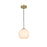 Living District Baxter 1 Light 8" Pendant, Satin Gold/Frosted White - LD2207SG