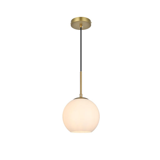 Living District Baxter 1 Light 8" Pendant, Satin Gold/Frosted White - LD2207SG