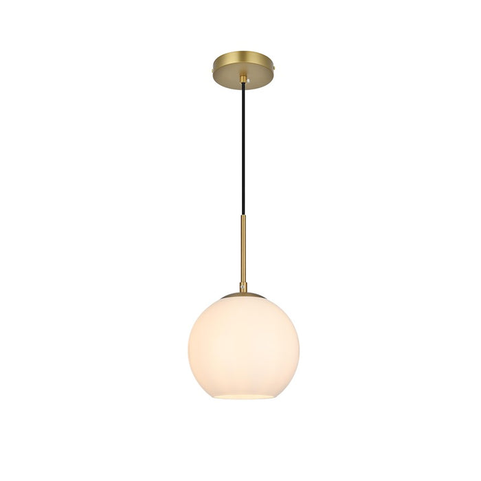 Living District Baxter 1 Light 8" Pendant, Satin Gold/Frosted White - LD2207SG