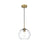 Living District Baxter 1 Light 10" Pendant, Satin Gold/Clear
