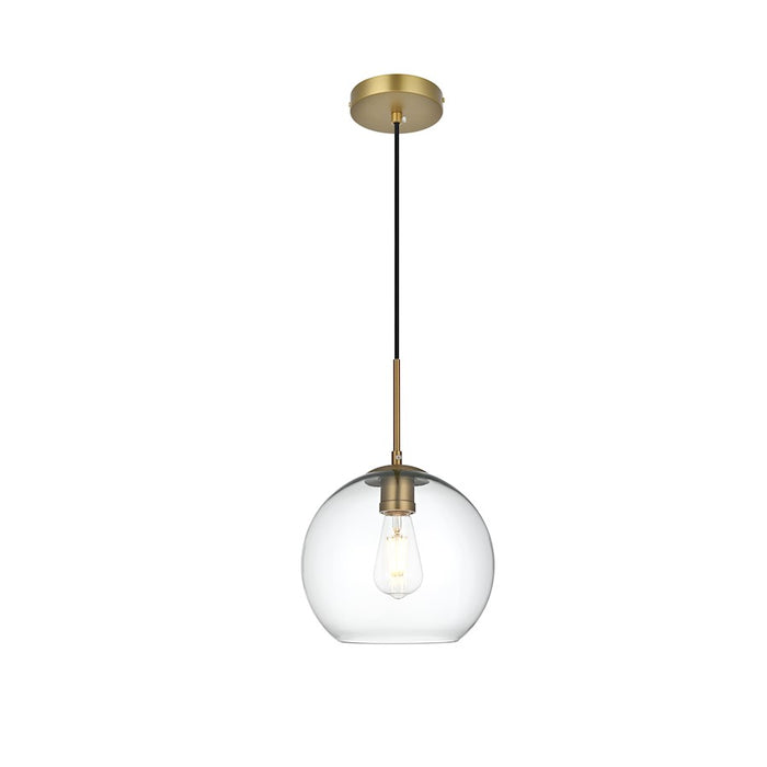 Living District Baxter 1 Light 10" Pendant, Satin Gold/Clear