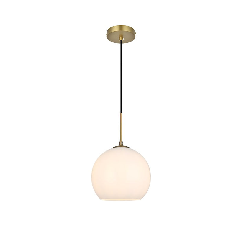 Living District Baxter 1 Light 10" Pendant, Satin Gold/Frosted White