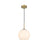 Living District Baxter 1 Light 10" Pendant, Satin Gold/Frosted White - LD2213SG