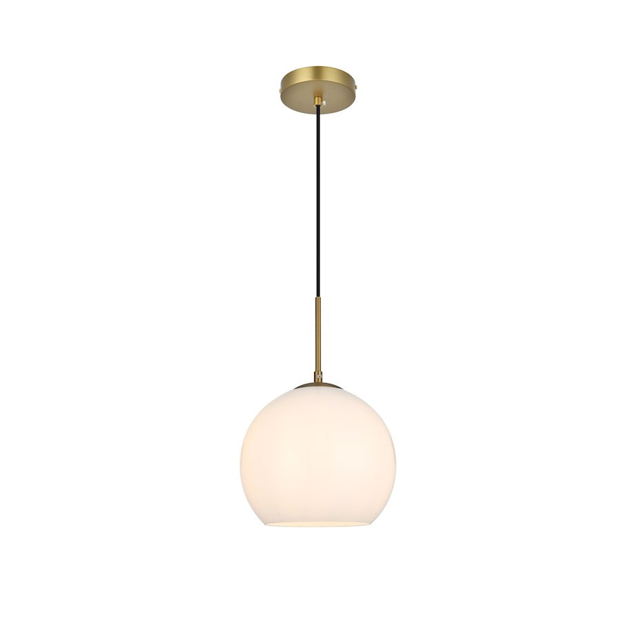Living District Baxter 1 Light 10" Pendant, Satin Gold/Frosted White - LD2213SG