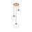 Living District Baxter 3 Light 20" Pendant, Satin Gold/Clear/Clear - LD2214SG