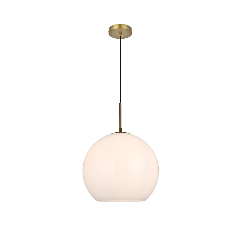 Living District Baxter 1 Light 14" Pendant, Satin Gold/Frosted White