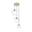 Living District Baxter 3 Light 21" Pendant, Satin Gold/Clear/Clear - LD2218SG