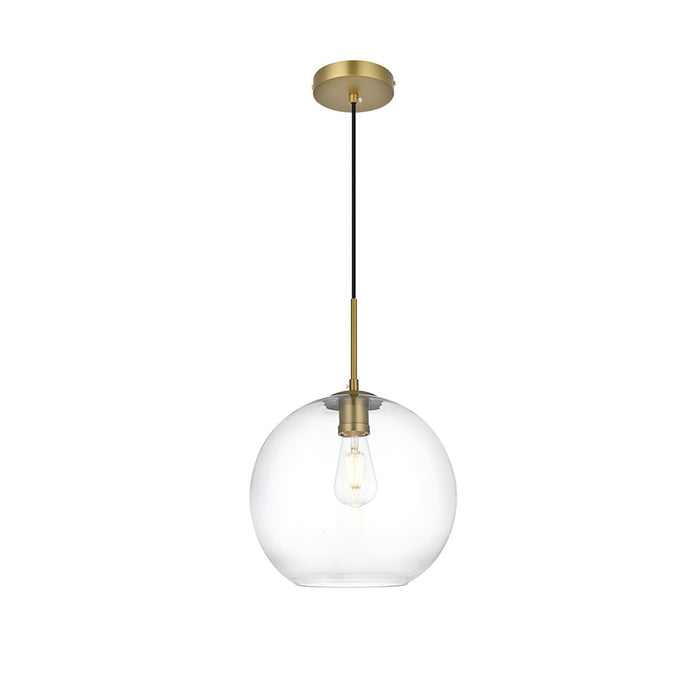 Living District Baxter 1 Light 12" Pendant, Satin Gold/Clear - LD2224SG
