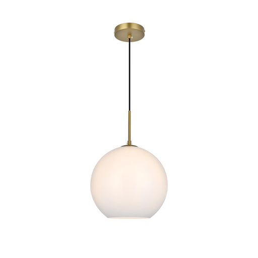 Living District Baxter 1 Light 12" Pendant, Satin Gold/Frosted White - LD2225SG