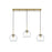 Living District Baxter 3 Light 36" Pendant, Satin Gold/Clear/Clear - LD2236SG
