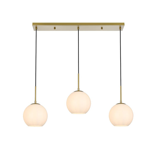 Living District Baxter 3Lt 36" Pendant, Gold/Frosted White - LD2237SG