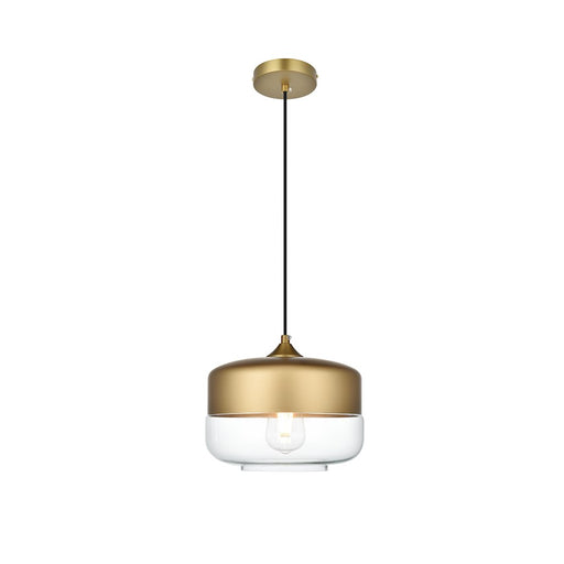 Living District Ashwell 1 Light 10" Pendant, Satin Gold/Clear - LD2243SG
