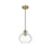 Living District Destry 1 Light 8" Pear Pendant, Satin Gold/Clear - LD2245SG