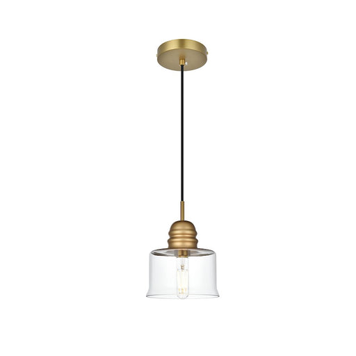 Living District Kenna 1 Light 7" Pendant, Satin Gold/Clear - LD2253SG