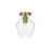 Living District Gene 1 Light 8" Flush Mount, Satin Gold/Clear