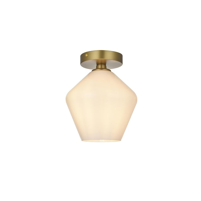 Living District Gene 1 Light 8" Flush Mount, Satin Gold/Frosted White