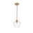 Living District Gene 1 Light 8" Pendant, Satin Gold/Clear