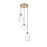 Living District Gene 3 Light 17.5" Pendant, Satin Gold/Clear