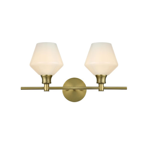 Living District Gene 2Lt Wall Sconce, Gold/Frosted White Glass - LD2313SG