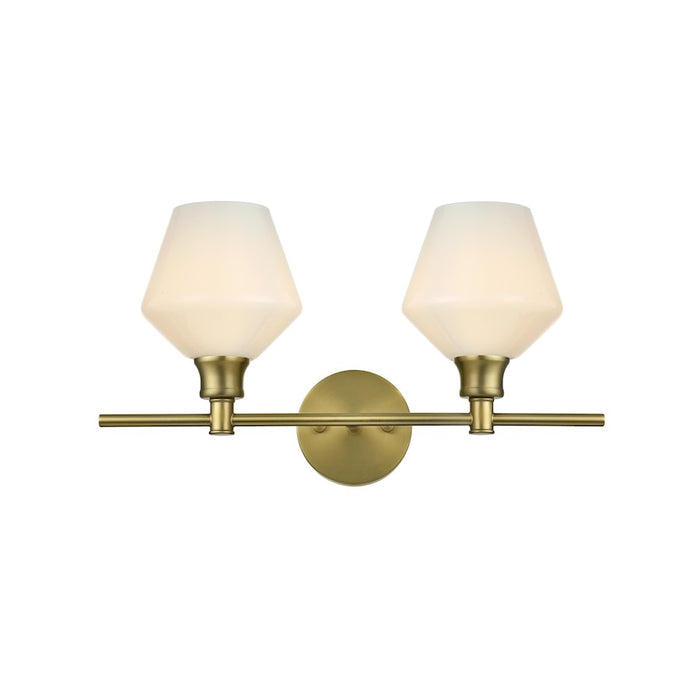 Living District Gene 2Lt Wall Sconce, Gold/Frosted White Glass