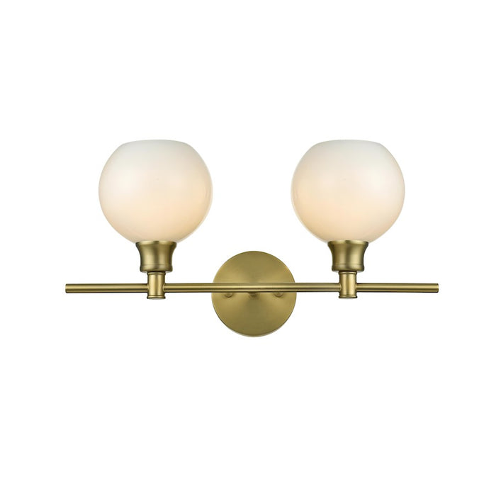 Living District Collier 2Lt Wall Sconce, Gold/Frosted White Glass - LD2315SG