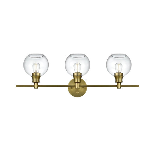 Living District Collier 3 Light Wall Sconce, Satin Gold/Clear Glass - LD2318SG