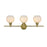 Living District Collier 3Lt Wall Sconce, Gold/Frosted White Glass