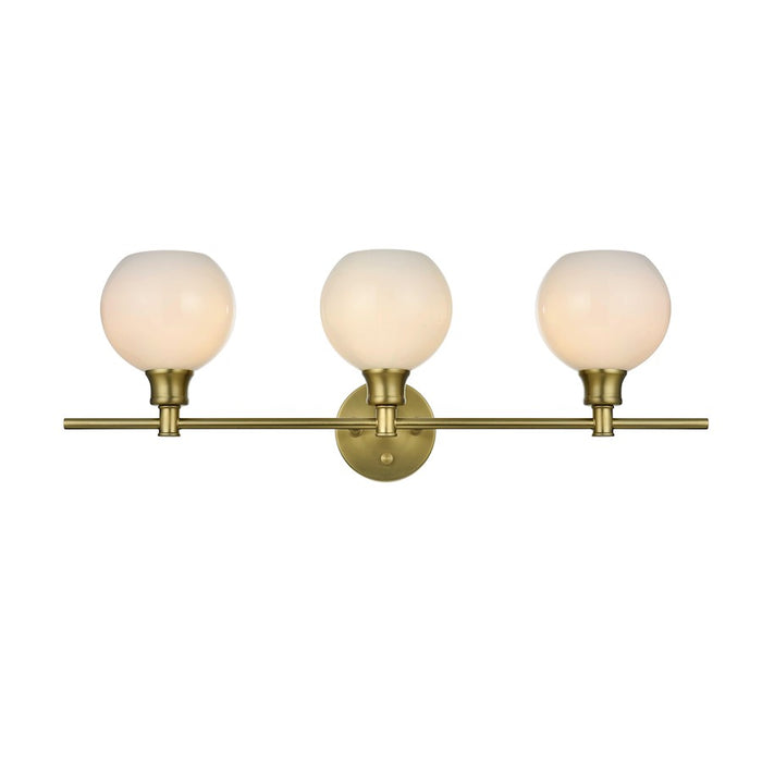 Living District Collier 3Lt Wall Sconce, Gold/Frosted White Glass