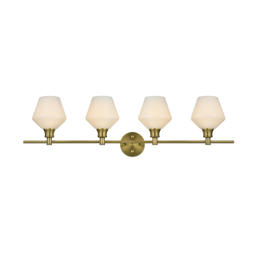 Living District Gene 4Lt Gold/Frosted White Glass Wall Sconce/White - LD2321SG