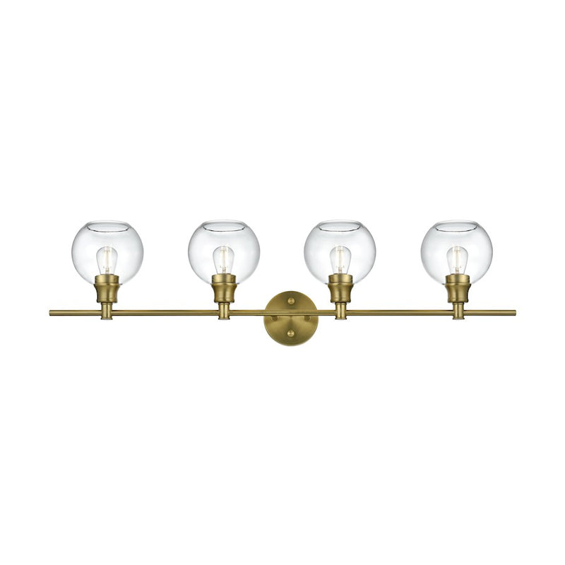 Living District Collier 4Lt Gold/Clear Glass Wall Sconce/Clear