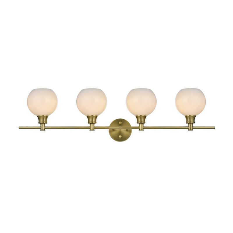Living District Collier 4Lt Gold/Frosted White Glass Sconce/White