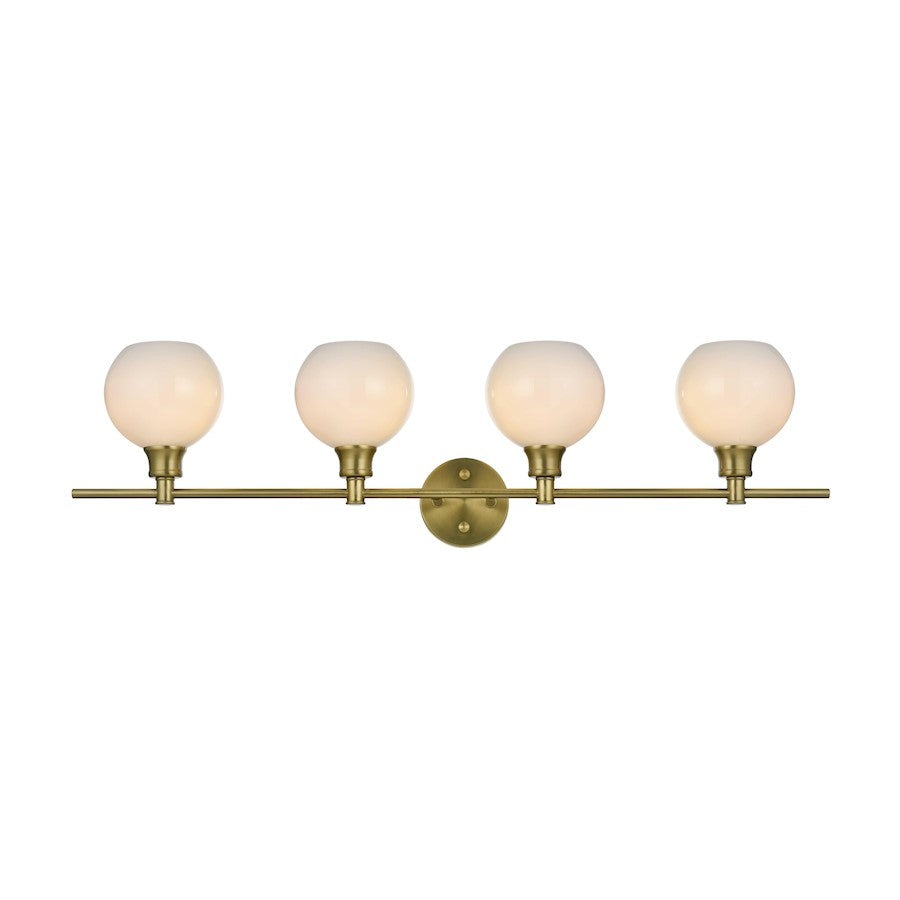 Living District Collier 4Lt Gold/Frosted White Glass Sconce/White