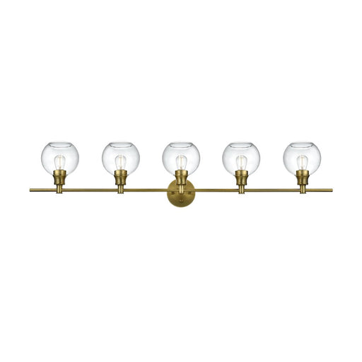 Living District Collier 5 Light Wall Sconce, Satin Gold/Clear Glass - LD2326SG