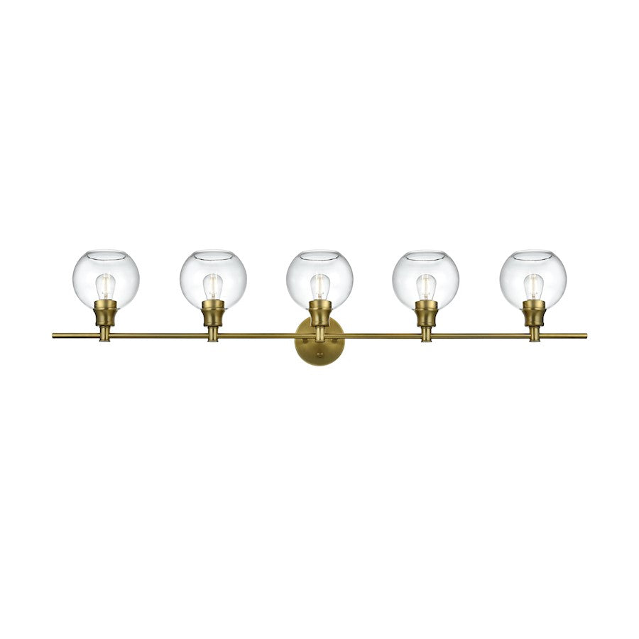 Living District Collier 5 Light Wall Sconce, Satin Gold/Clear Glass - LD2326SG