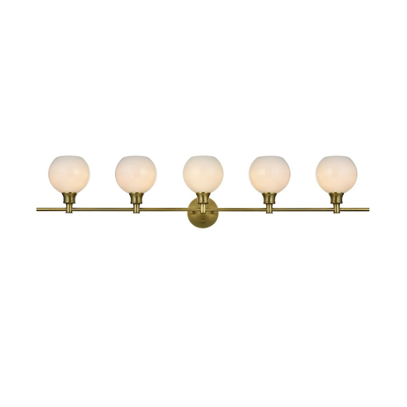 Living District Collier 5Lt Wall Sconce, Gold/Frosted White Glass