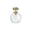 Living District Lawrence 1 Light 10" Flush Mount, Satin Gold/Clear