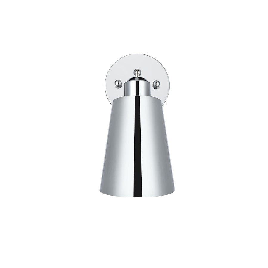 Living District Halycon 1 Light 5" Wall Sconce, Chrome/Chrome