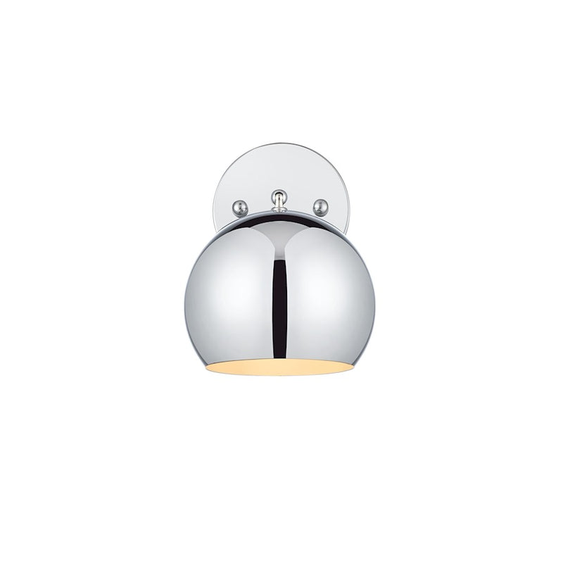 Living District Othello 1 Light 6" Wall Sconce, Chrome/Chrome