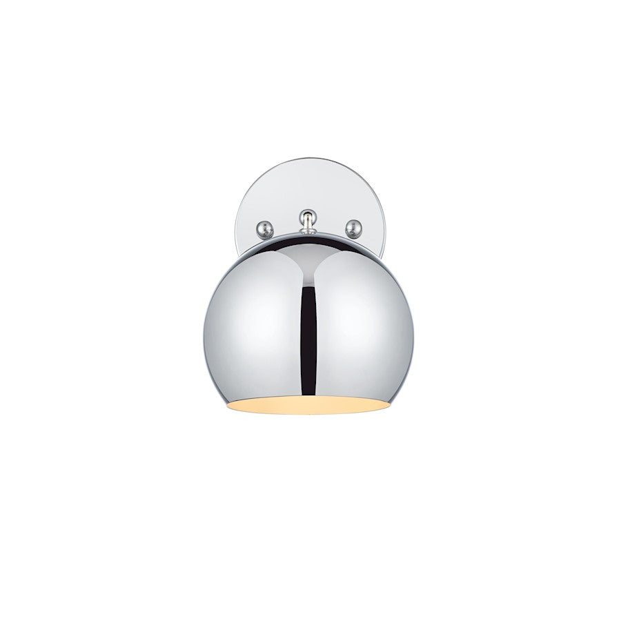 Living District Othello 1 Light 6" Wall Sconce, Chrome/Chrome