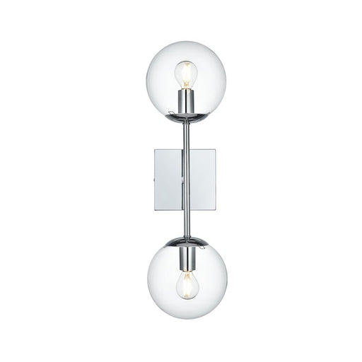 Living District Neri 2 Light 6" Wall Sconce, Chrome/Clear - LD2357C