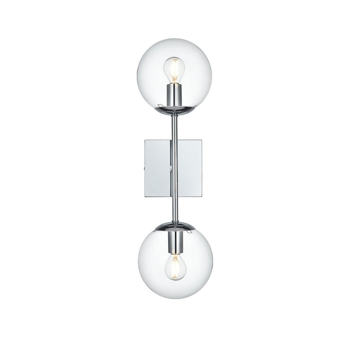 Living District Neri 2 Light 6" Wall Sconce, Chrome/Clear - LD2357C