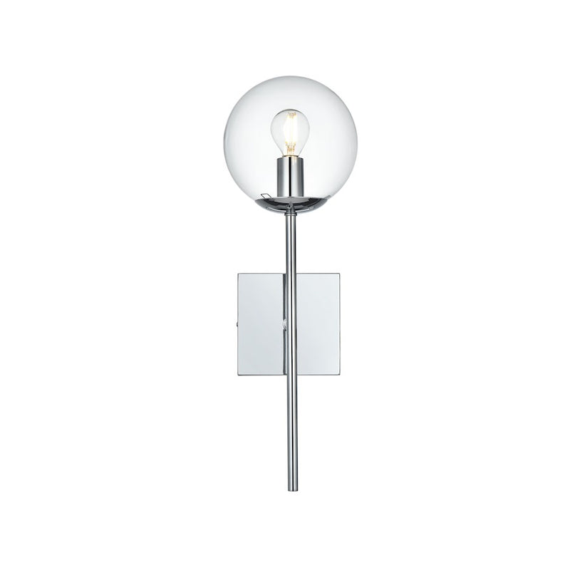 Living District Neri 1 Light 6" Wall Sconce, Chrome/Clear