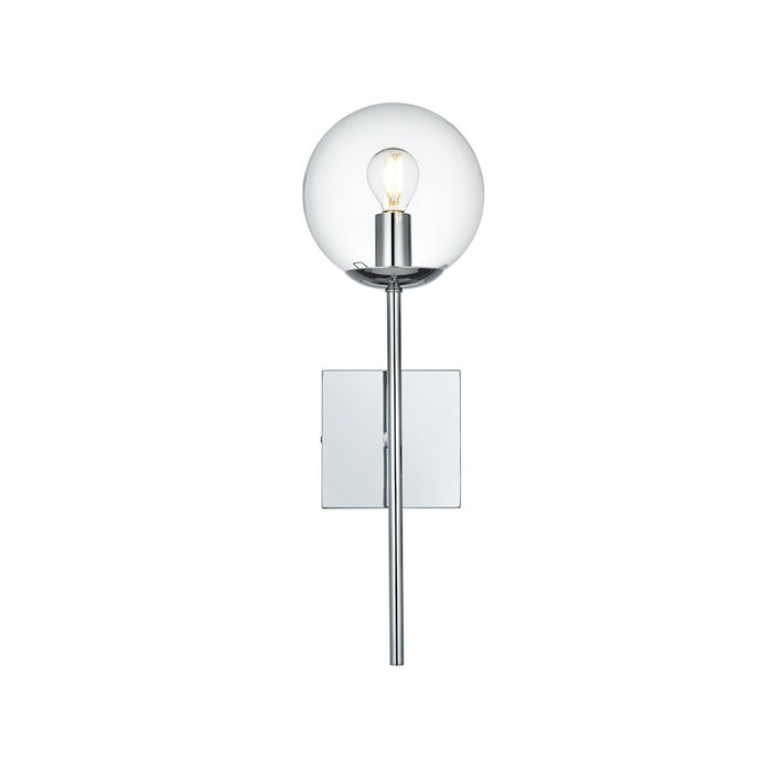 Living District Neri 1 Light 6" Wall Sconce, Chrome/Clear