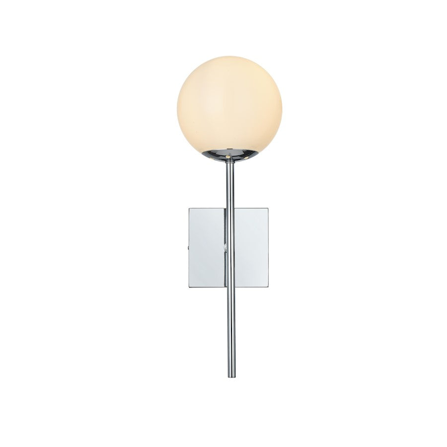 Living District Neri 1 Light 6" Wall Sconce, Chrome/White