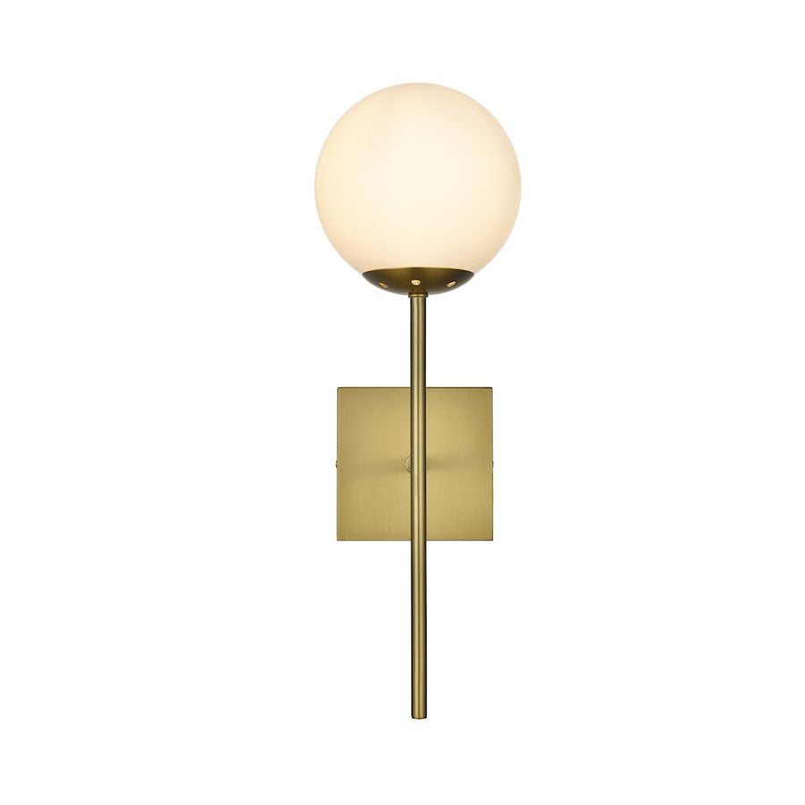 Living District Neri 1 Light 6" Wall Sconce, Satin Gold/White