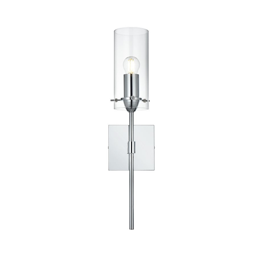 Living District Elsreth 1 Light 4.5" Wall Sconce, Chrome/Clear