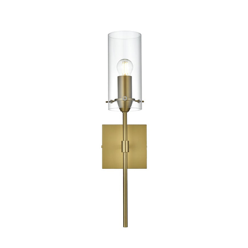 Living District Elsreth 1 Light 4.5" Wall Sconce, Satin Gold/Clear