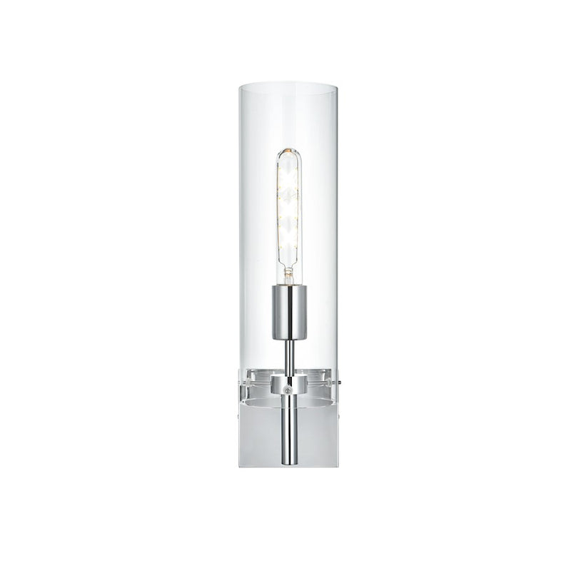 Living District Savant 1 Light 4.5" Wall Sconce, Chrome/Clear